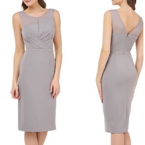 NWOT JS COLLECTIONS Illusion Yoke Pleat Dress